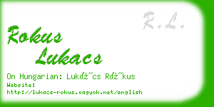 rokus lukacs business card